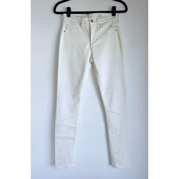 NWT AG Jeans Farrah Ankle Seamless Mid Rise Skinny Ankle Jeans in Ivory Dust 25 - Picture 7 of 16